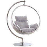 Blue and ruby transparent porch swing with alloy stand, cushions, and chain main product image